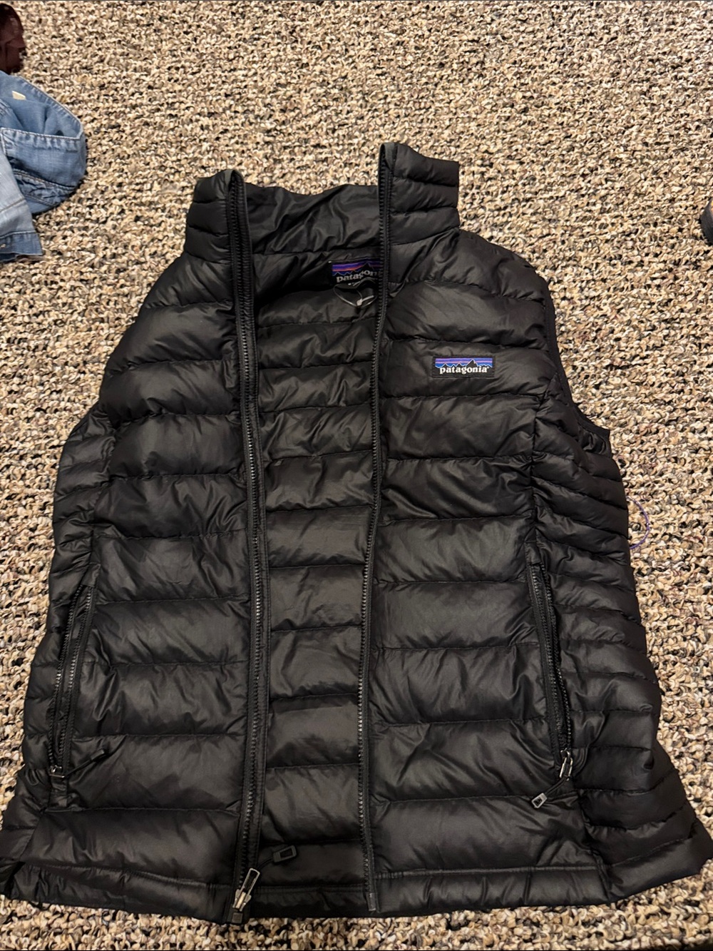 Patagonia Black Puffer Vest with Logo